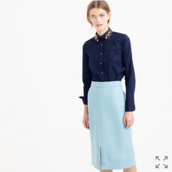 J. Crew Collection Perfect Shirt with Embellished Collar - Picture 4 of 4